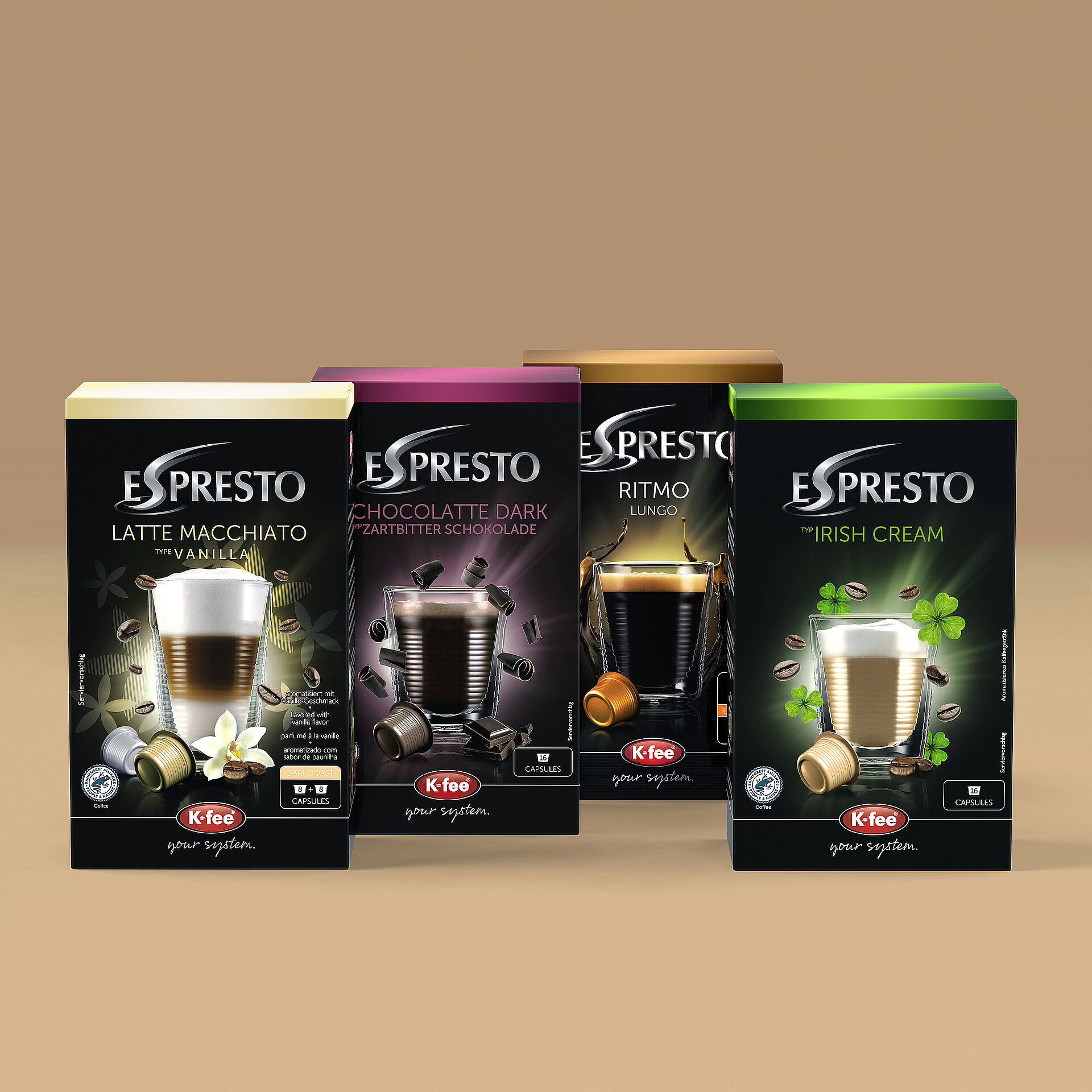 kfee coffee in four flavors