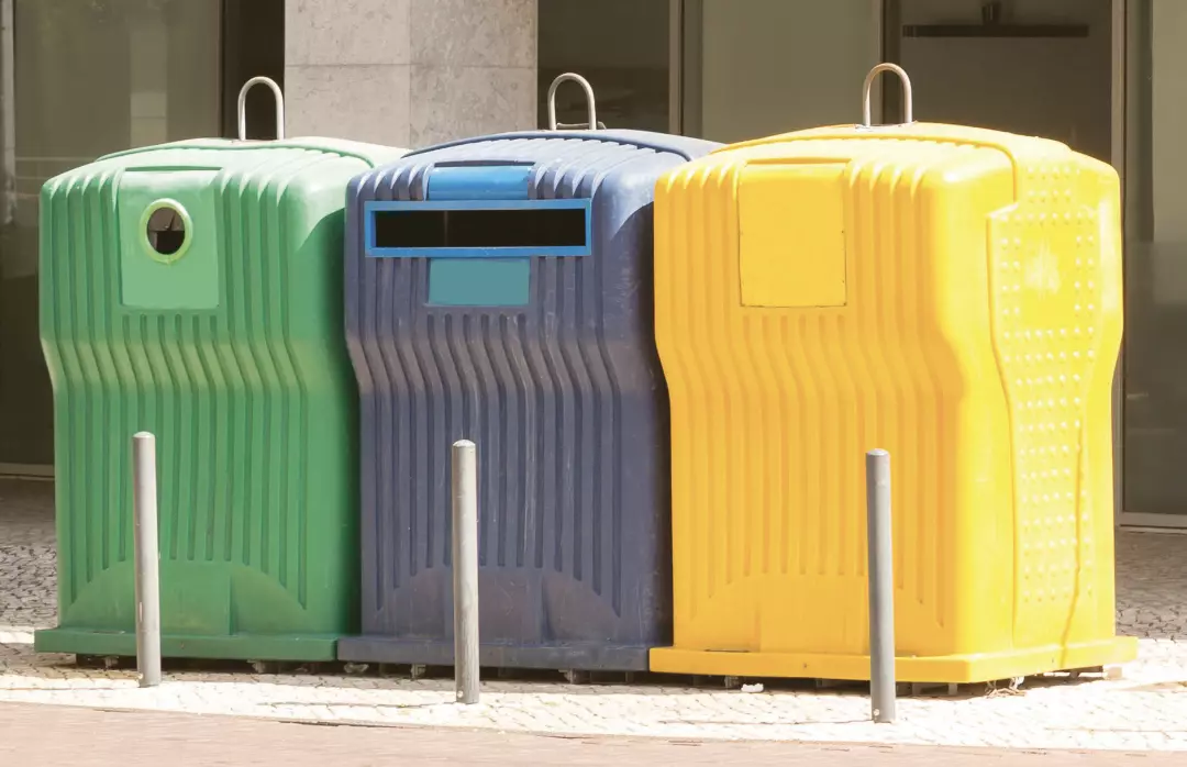 Three waste containers